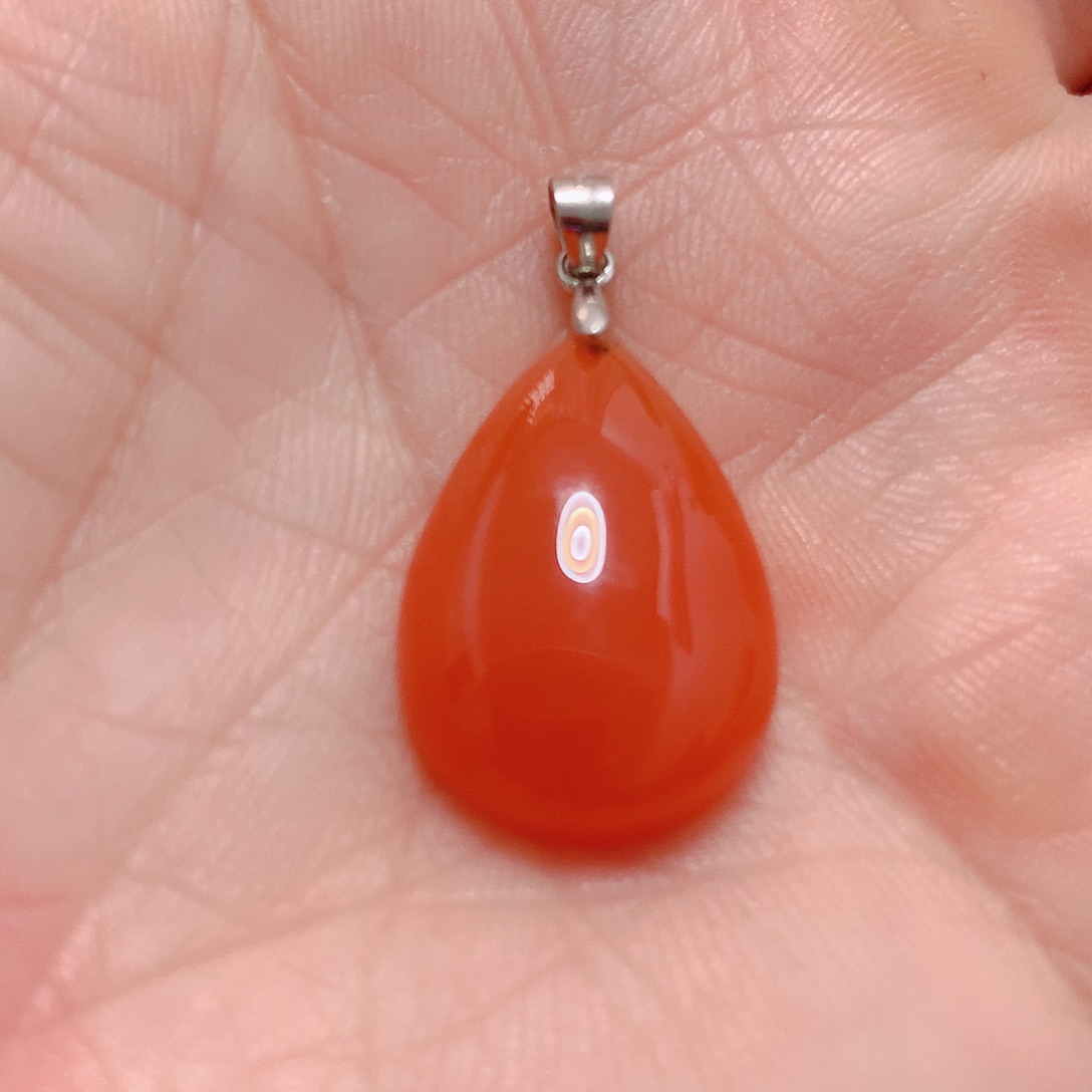 南红玛瑙吊坠(不含链)银S925镶嵌