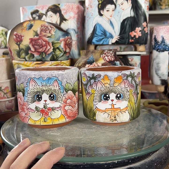 景德镇市手绘花盆性价比超级无敌高