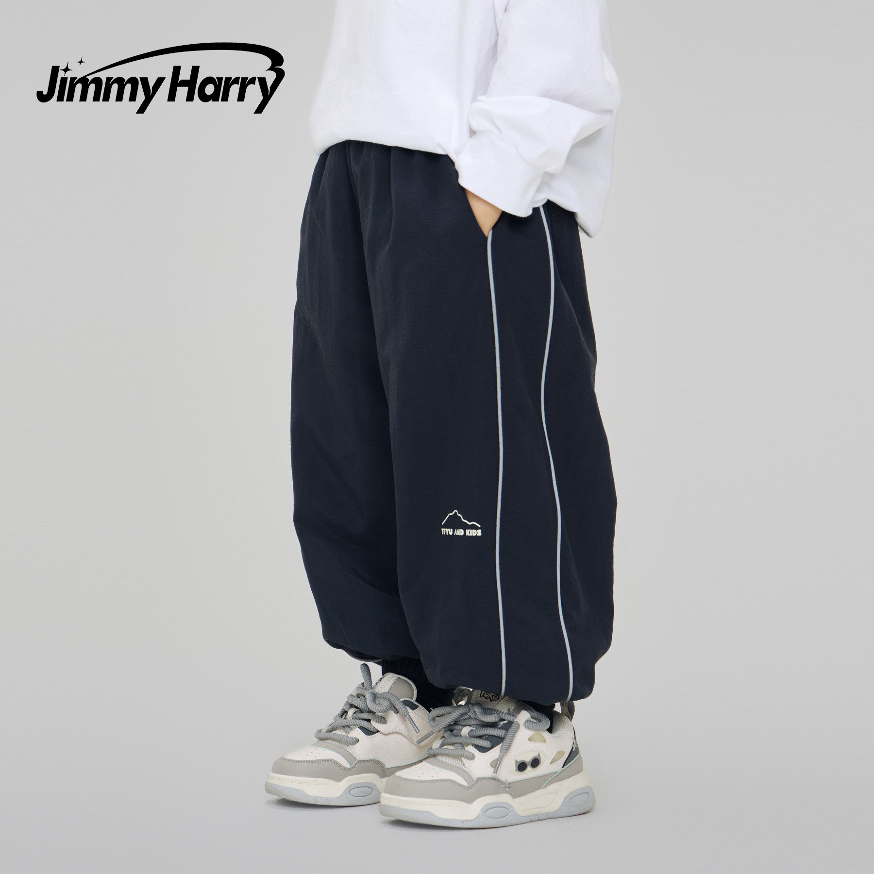 吉米妈【卡条机能裤】款山系风防水机加绒加厚运动长裤潮-KZ042