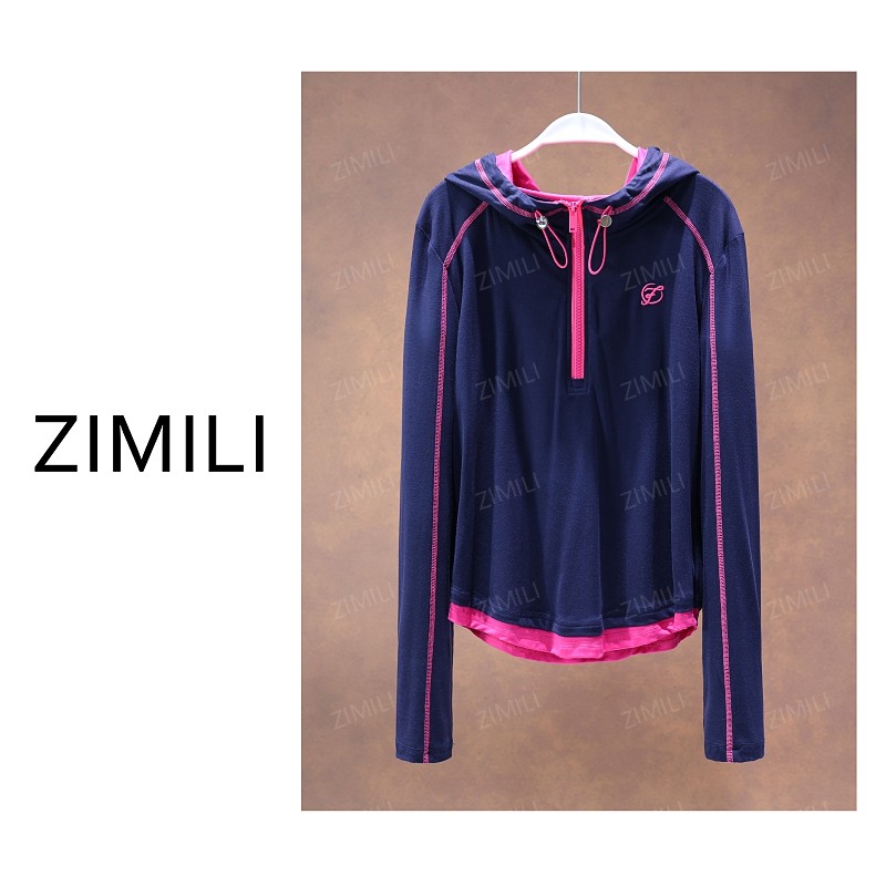 【亮哥女装】2025冬季新品《知行》藏蓝色假两件加厚连帽卫衣5678-A9