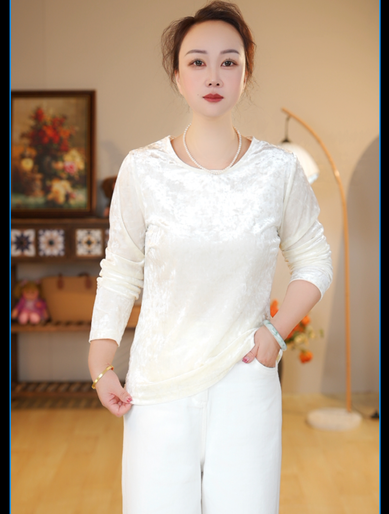 【摇光】百搭长袖显瘦蝴蝶刺绣圆领中国风新中式女装