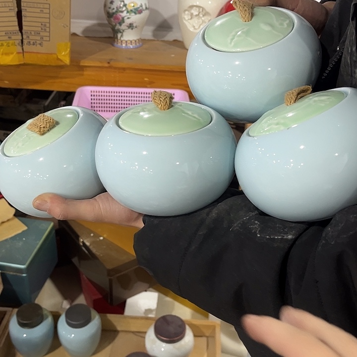 摆件陶瓷茶叶罐密封罐家用