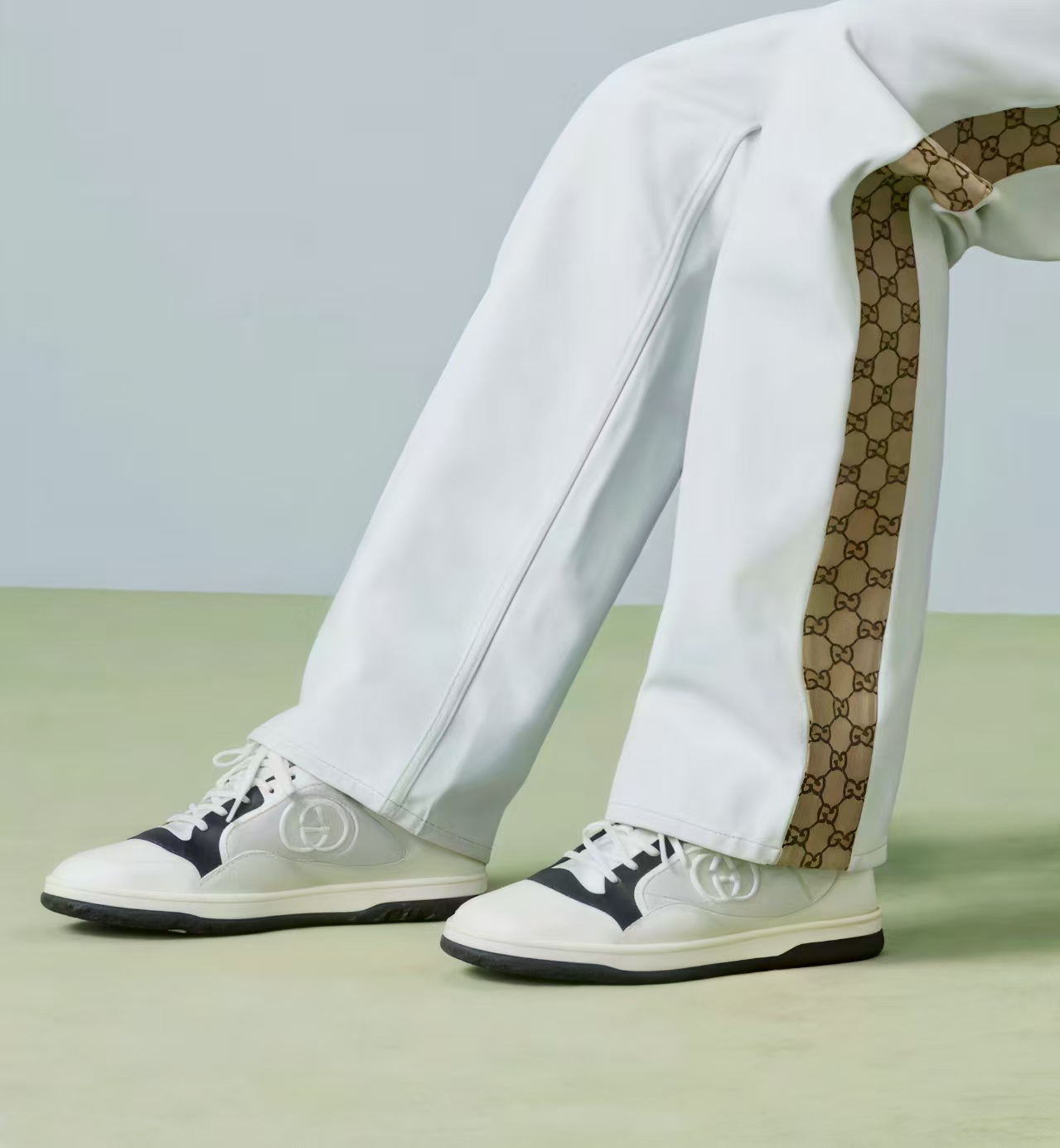 未使用 GUCCI/古驰 古驰 男款Mac80 黑白熊猫织物拼接百搭脏脏鞋