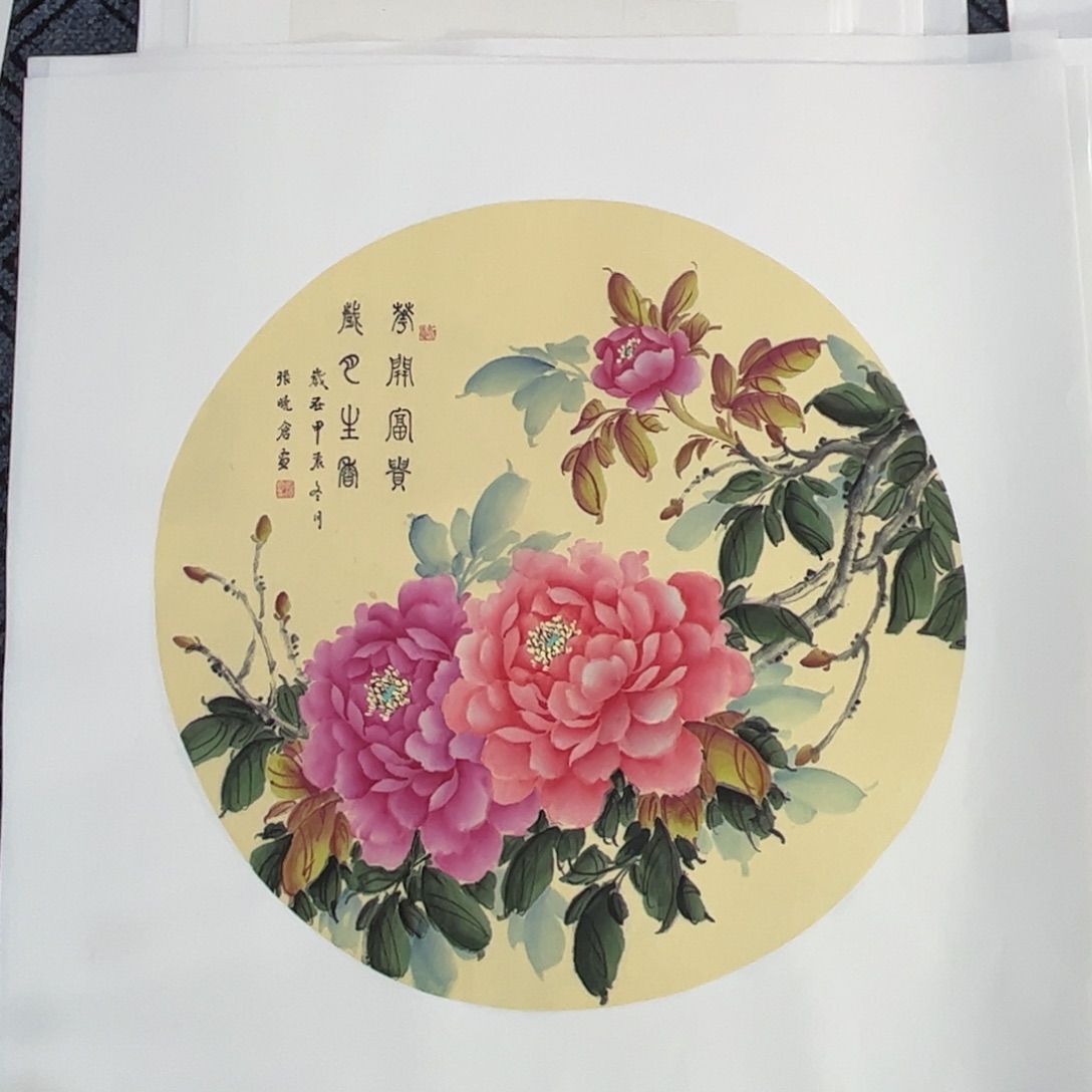 国画60直径花鸟作品m