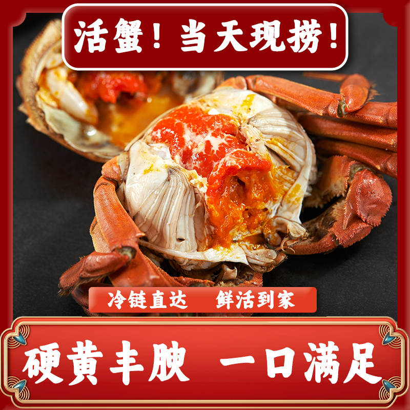 W5【活蟹】江苏鲜活大闸蟹 公3.6-3.3两 母2.6-2.3两 10/12只
