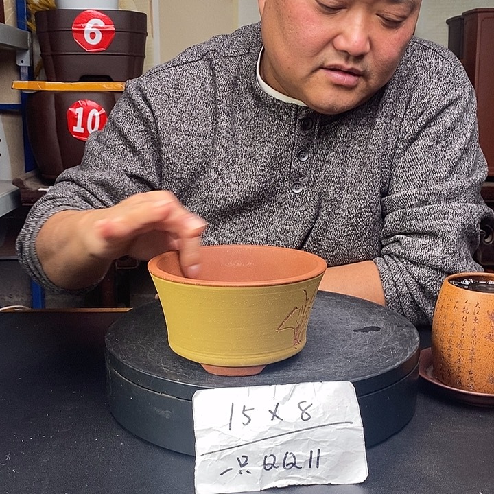 紫砂花盆货号一只QQ11