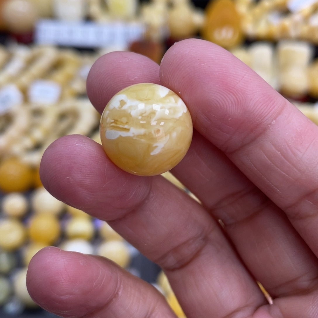 琥珀珠宝奇石未镶嵌17.3mm妖花