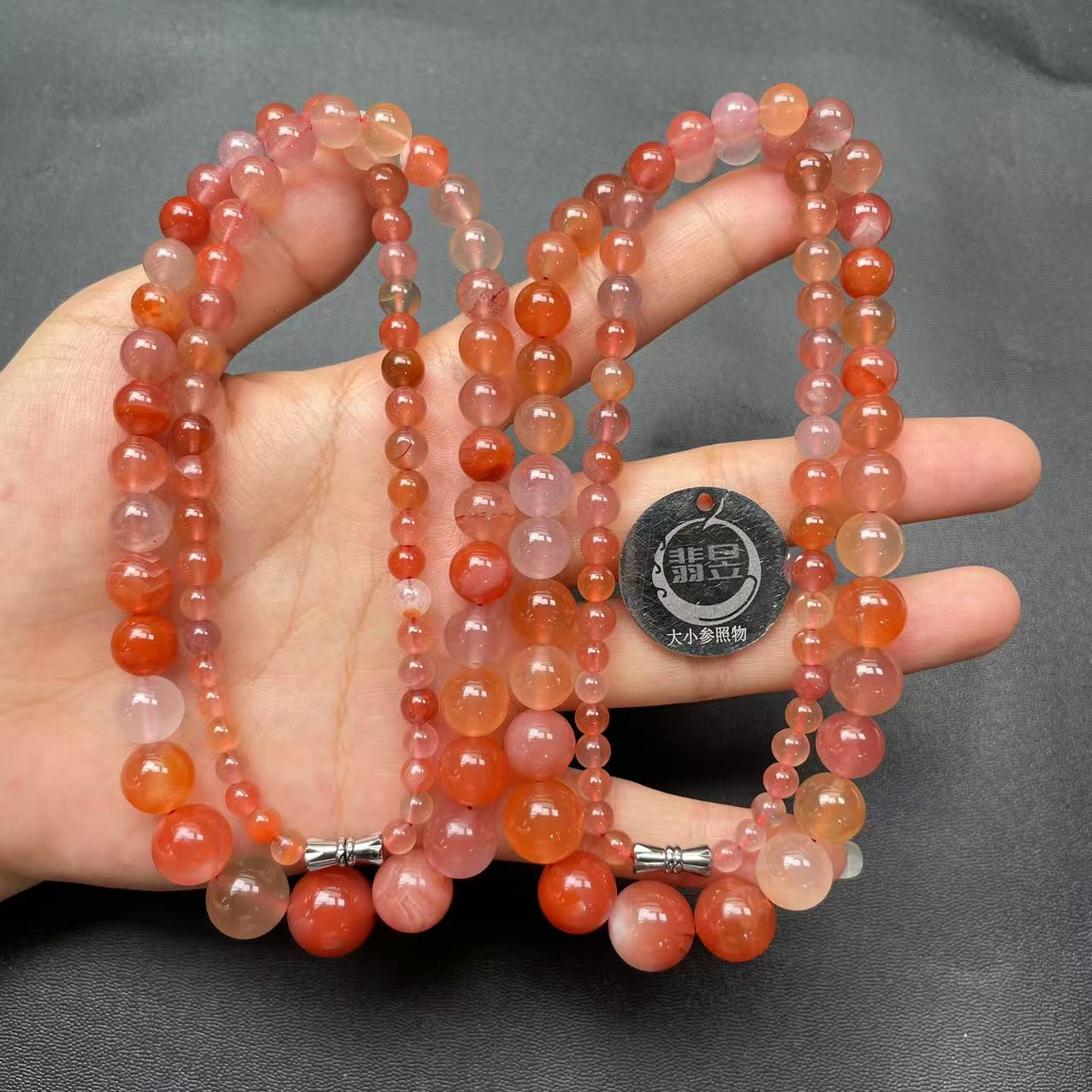 翡昱-N21-47020-710-南红珠链颈饰/约4-12+/约70颗/-多样性发其一