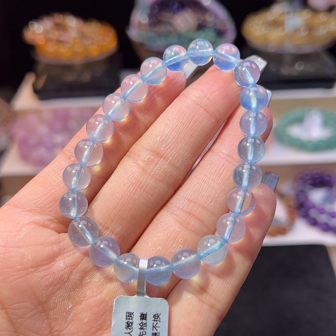手串未镶嵌水晶想****海蓝宝8.1mm