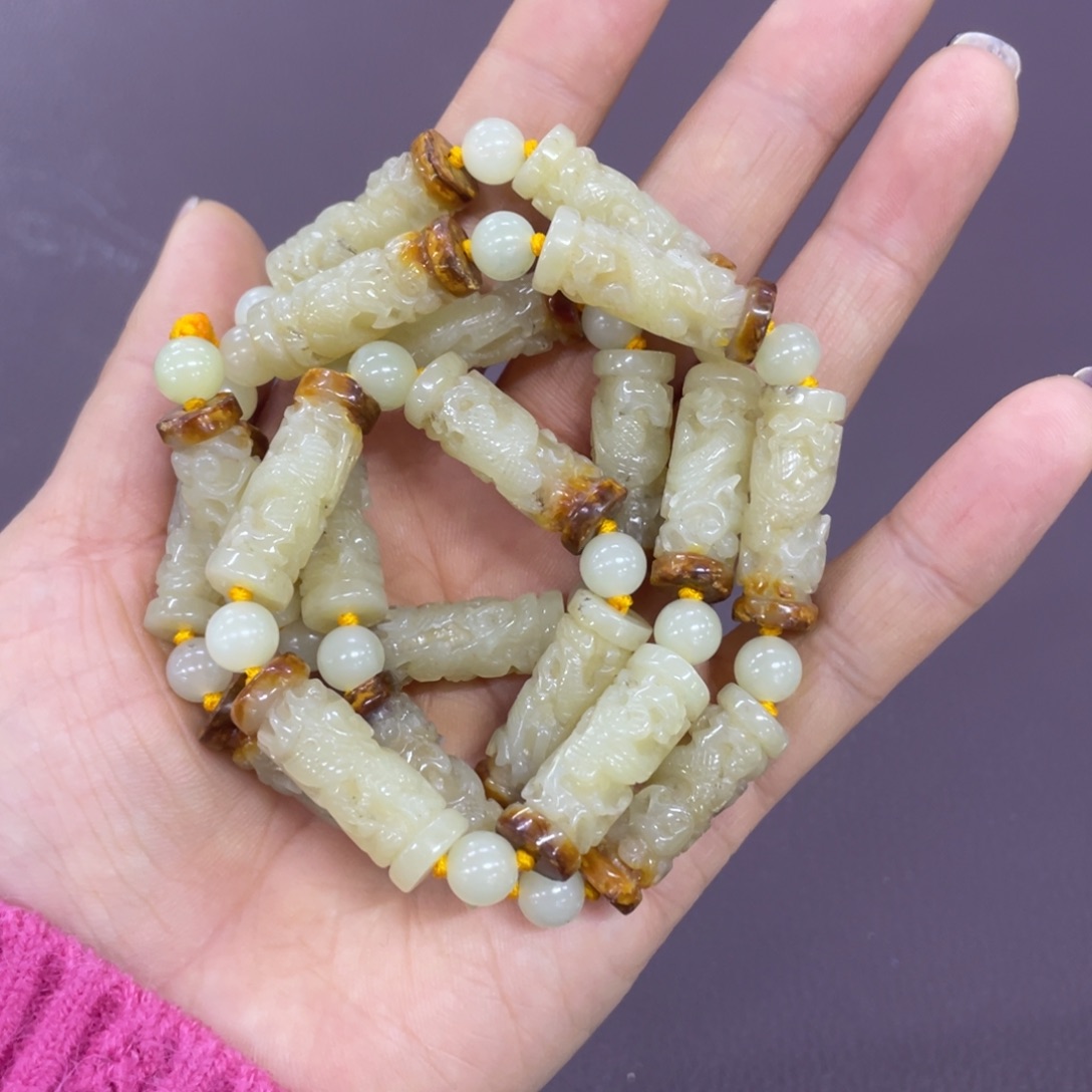 【闪购商品】岫岩河磨玉（透闪石质玉）颈饰未镶嵌用****4