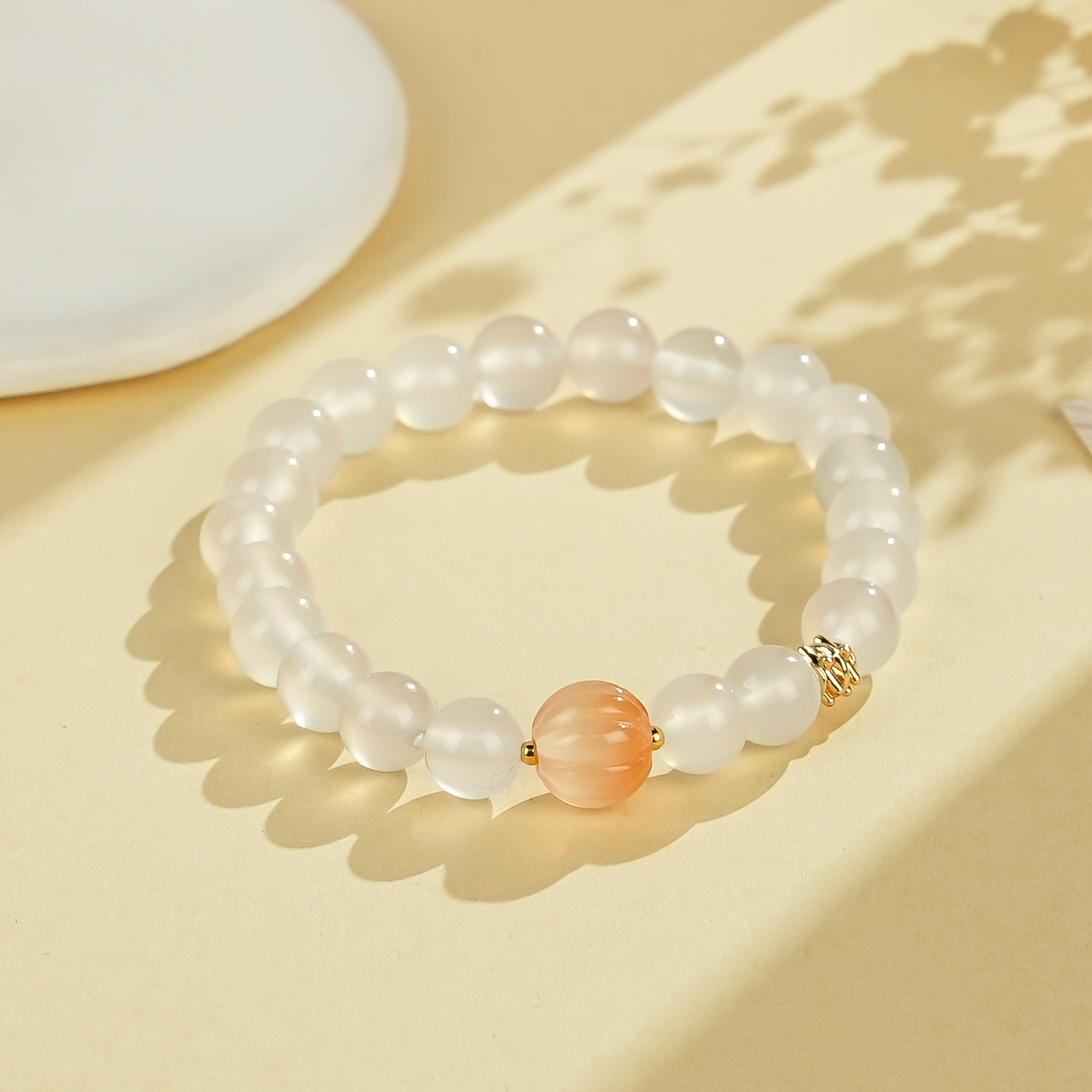 周西西精美珠宝白玛瑙手串8mm简约时尚百搭多样性发货20614