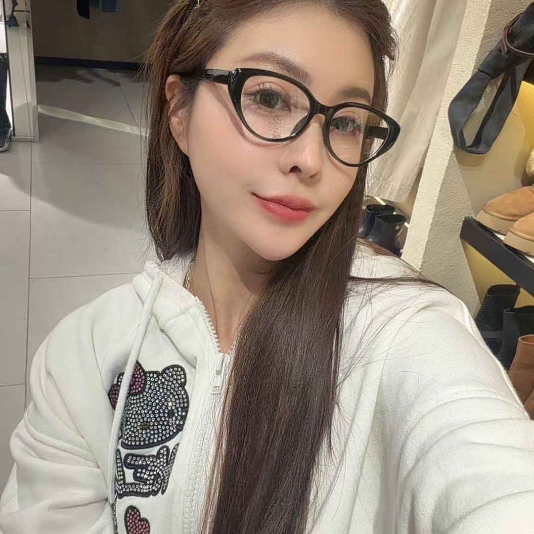 （NO退换）猫眼镜框素颜装饰眼镜，可自配平光近视眼镜