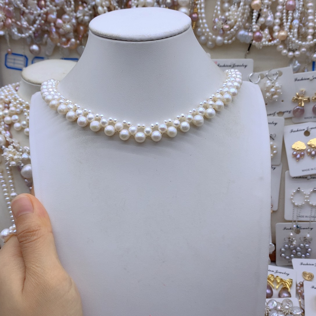 布***娜合金淡水珍珠耳饰项链