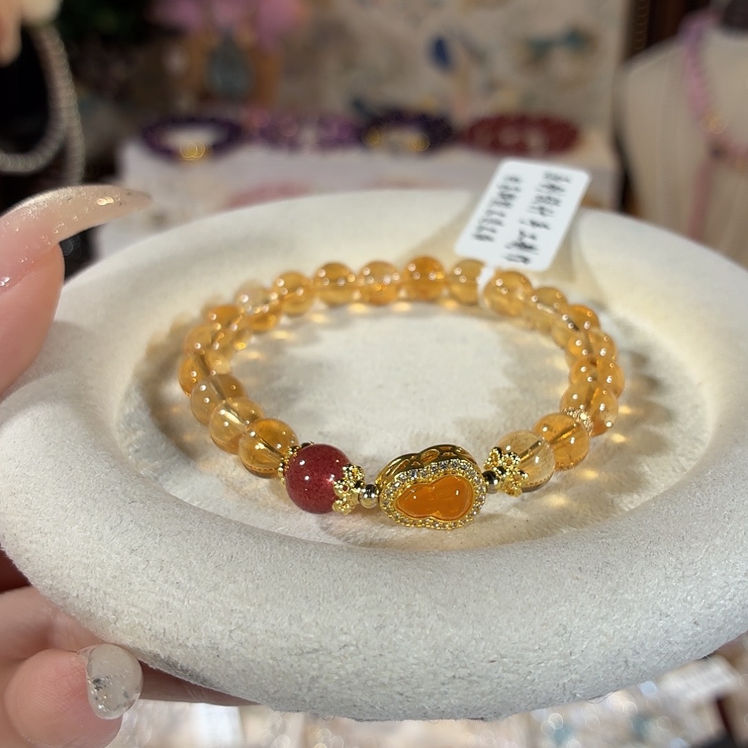 手链未镶嵌黄晶巴西暴力黄黄阿塞设计款7+