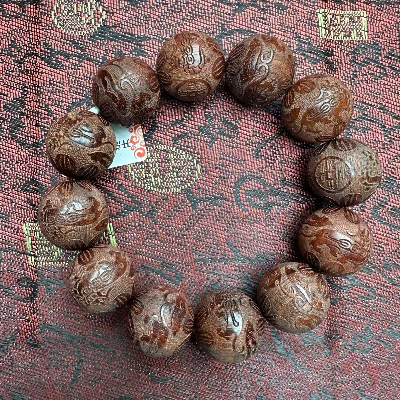 开总文玩天然沉香木串204