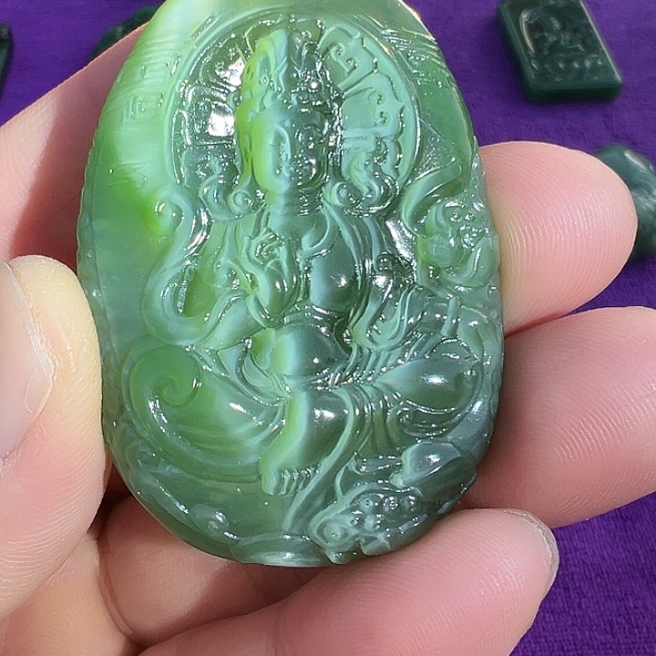 和田玉（碧玉）未镶嵌吊坠(不含链)