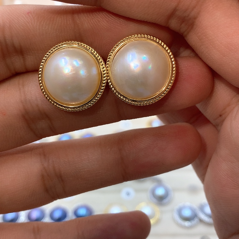 【闪购商品】耳饰拼合珍珠（马贝珠）未镶嵌