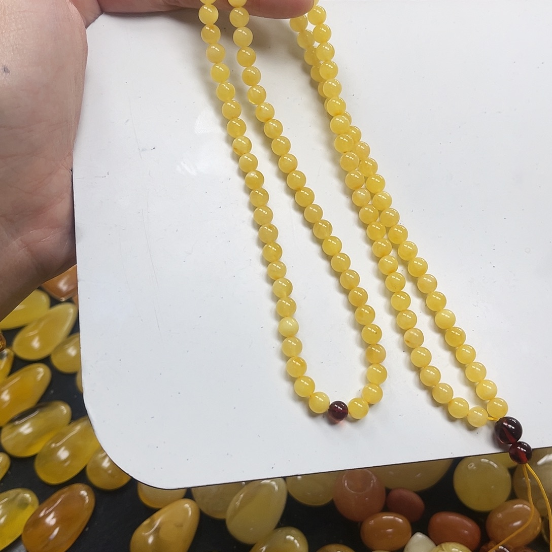 琥珀未镶嵌颈饰蜜蜡108