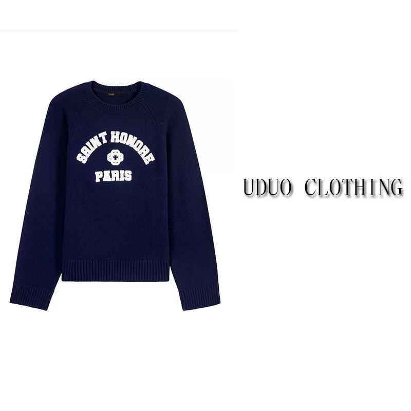 双十二仓库全清【法罗群岛】M家秋冬100羊毛刺绣毛衣圆领8508