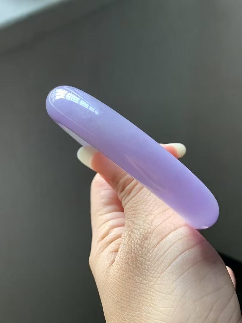 正品缅甸翡翠A货冰种冰紫紫罗兰手镯气质时尚