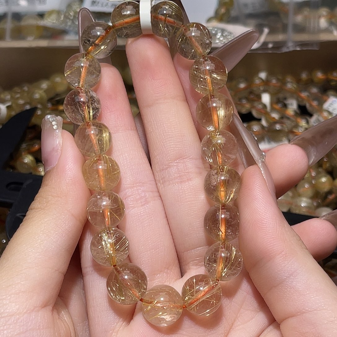 久***堂水晶手链未镶嵌金发晶10+