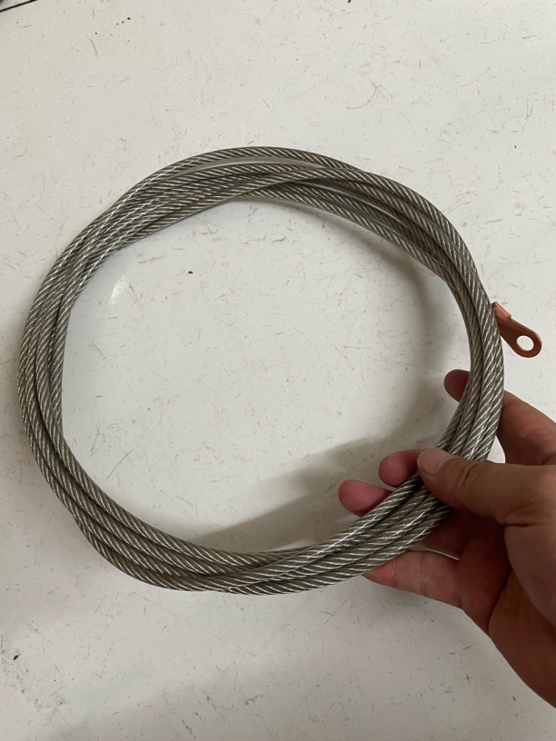 6/8mm船用逆变器下水线地线304不锈钢丝绳八字杆拖线带绝缘外皮