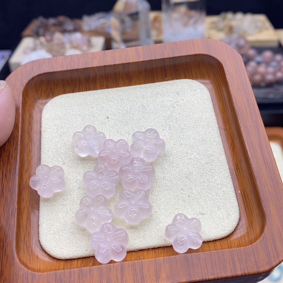 粉水晶桃花梅花卡12未镶嵌水晶
