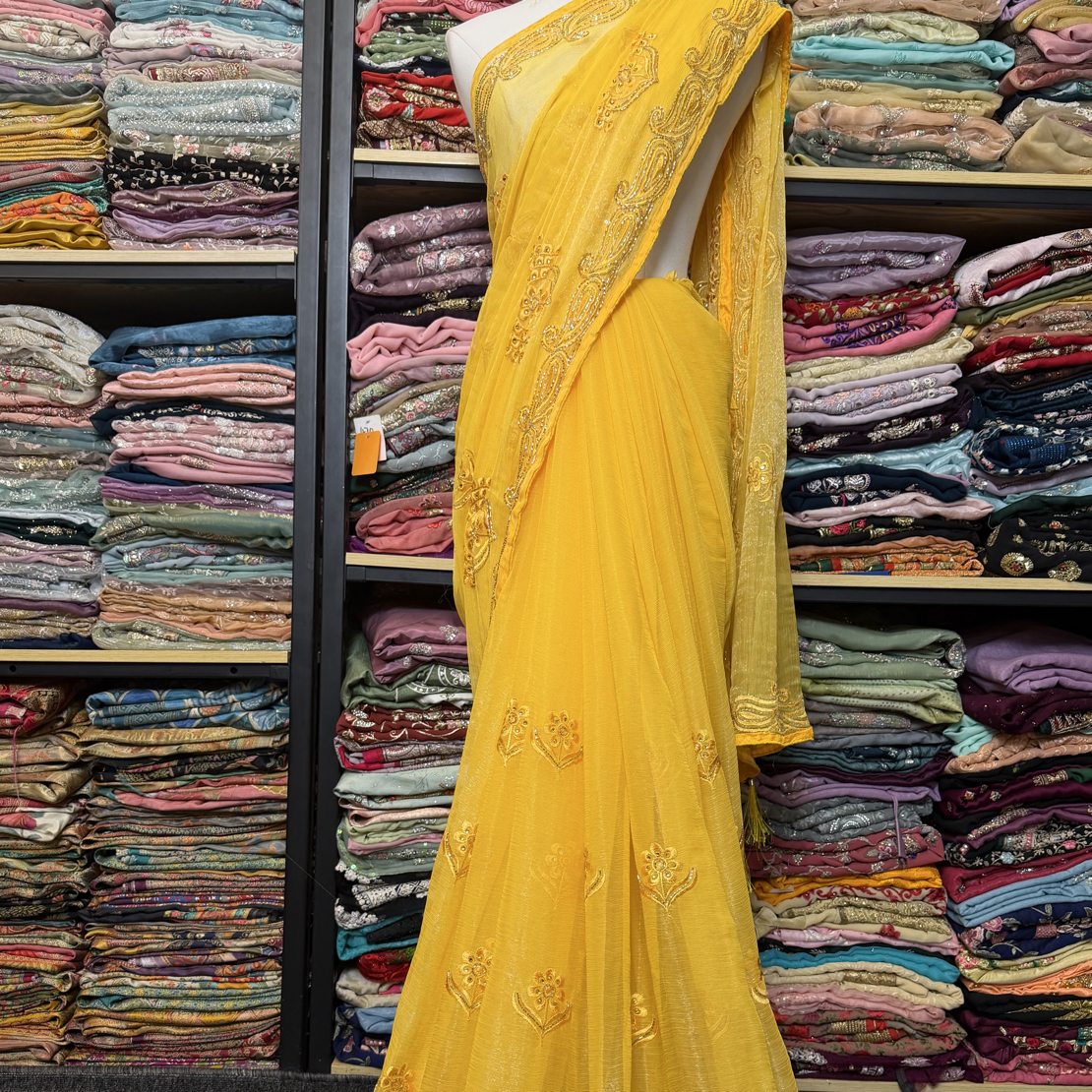 全新棉纱六米纱丽，可定做上衣