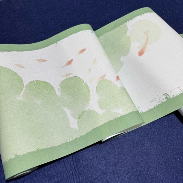 618【纳米鱼戏莲叶笺长卷】大风堂纳米半生熟毛笔书法国画作品宣纸