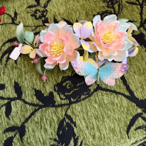 大麦吖古风发饰汉服绒花发簪 手工制作默认微瑕 