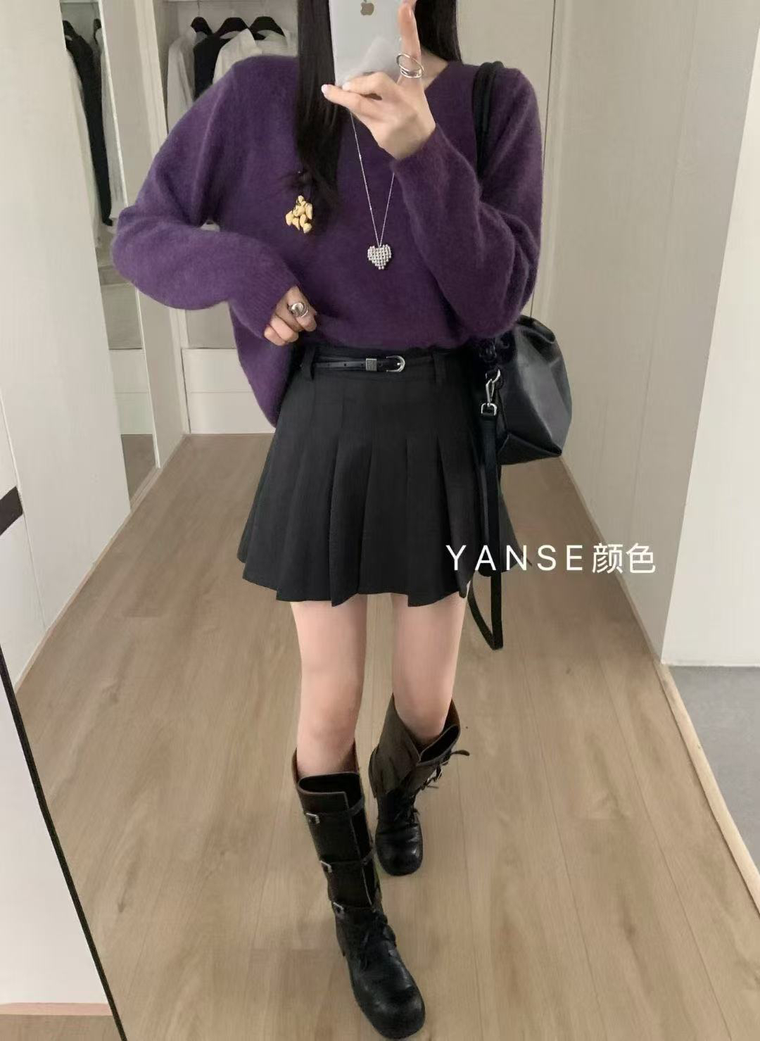 高品质厚款百褶裙77728