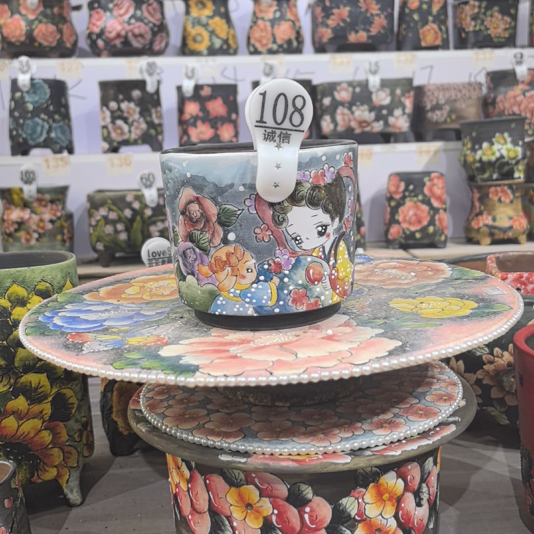 红泥花盆景德镇花盆