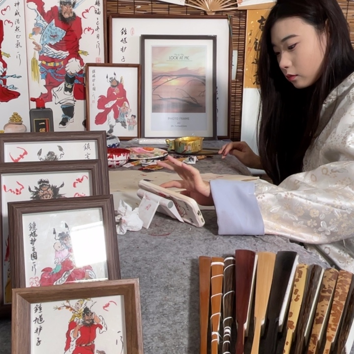 奔***马国画李老师李老师框