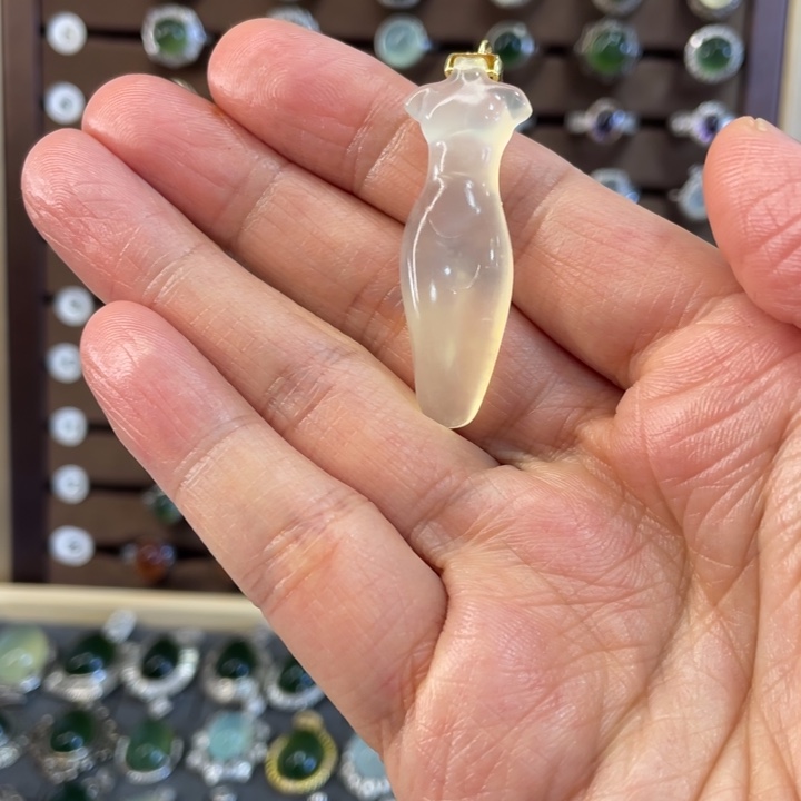 蛇纹石玉戒指银S925镶嵌