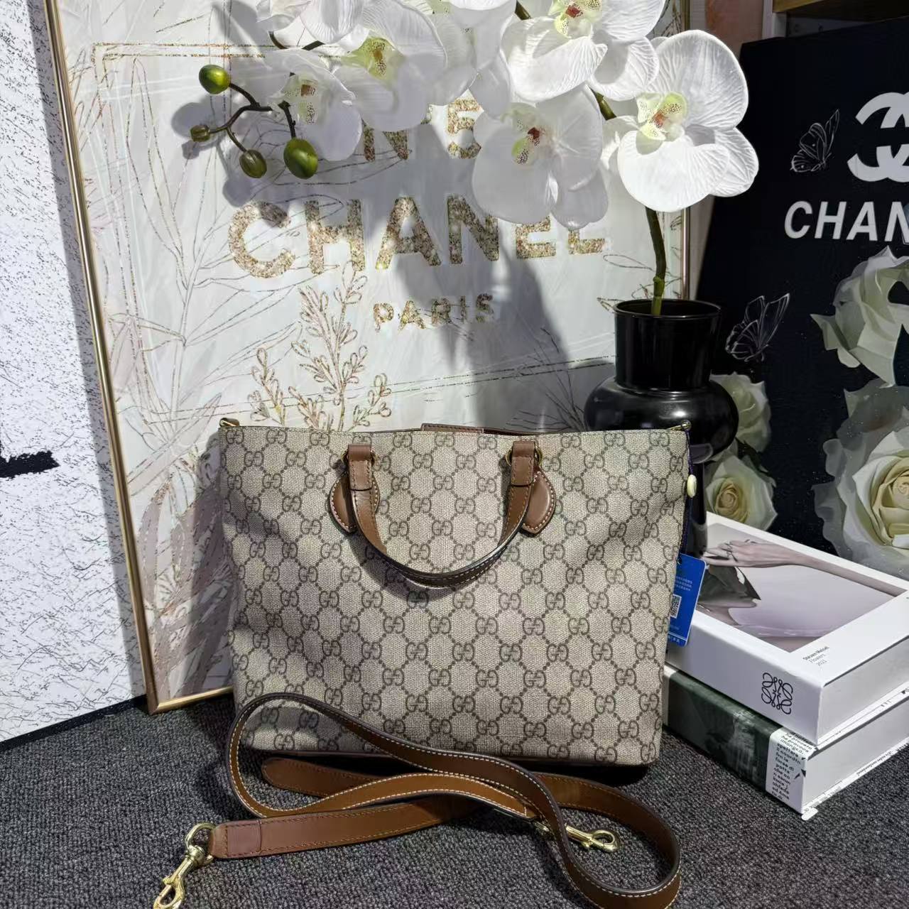 95新 GUCCI/古驰 古驰老花手提单肩包G25101071尺寸28（包口33）x22