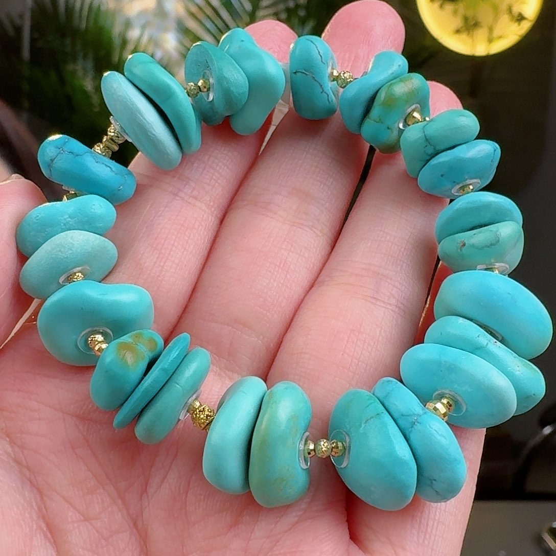 绿松石珠宝奇石18K金镶嵌