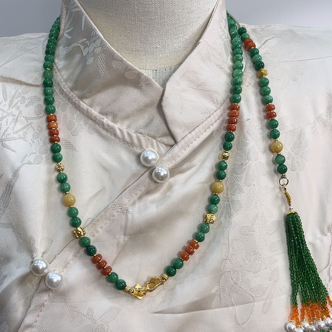 翡翠未镶嵌颈饰万能链