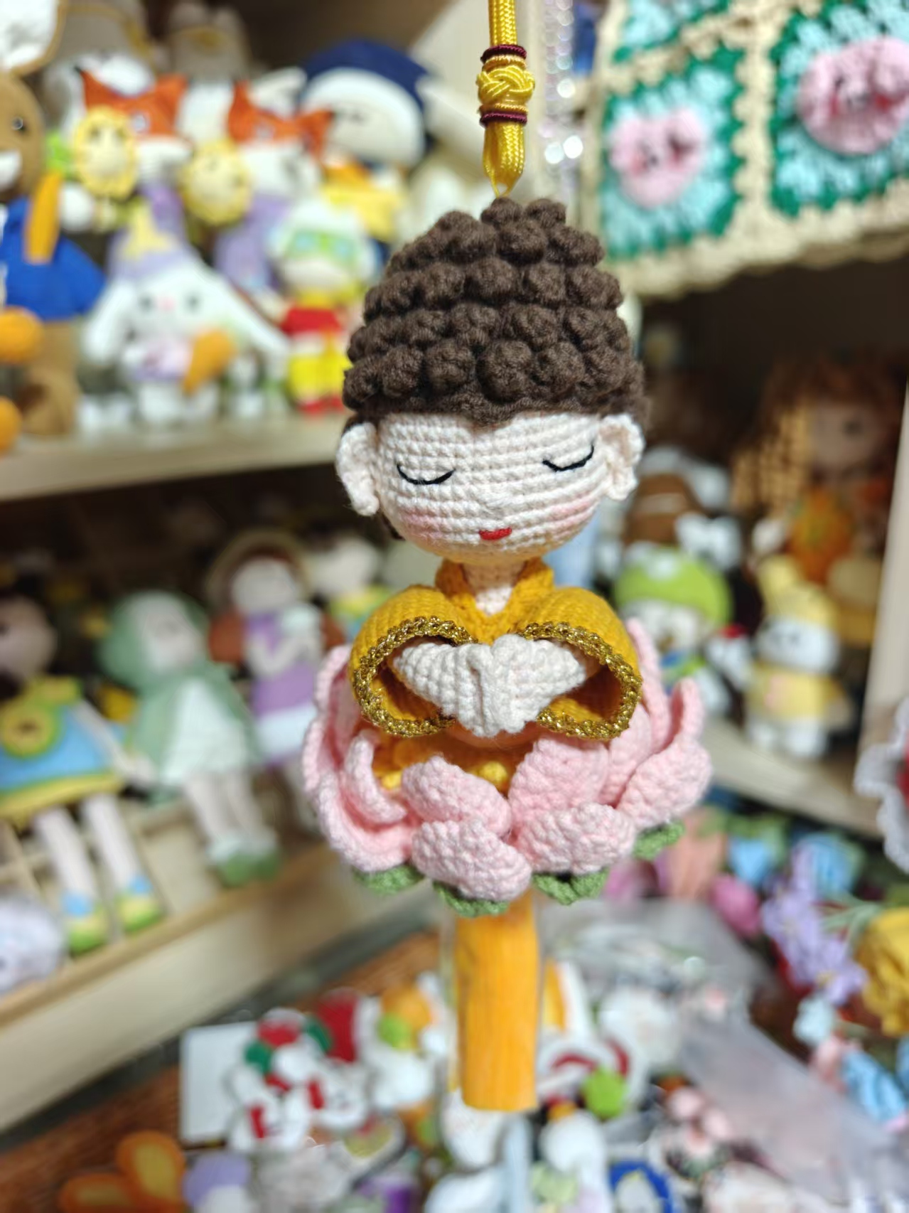 文旅手工钩织艺术坐莲佛玩偶