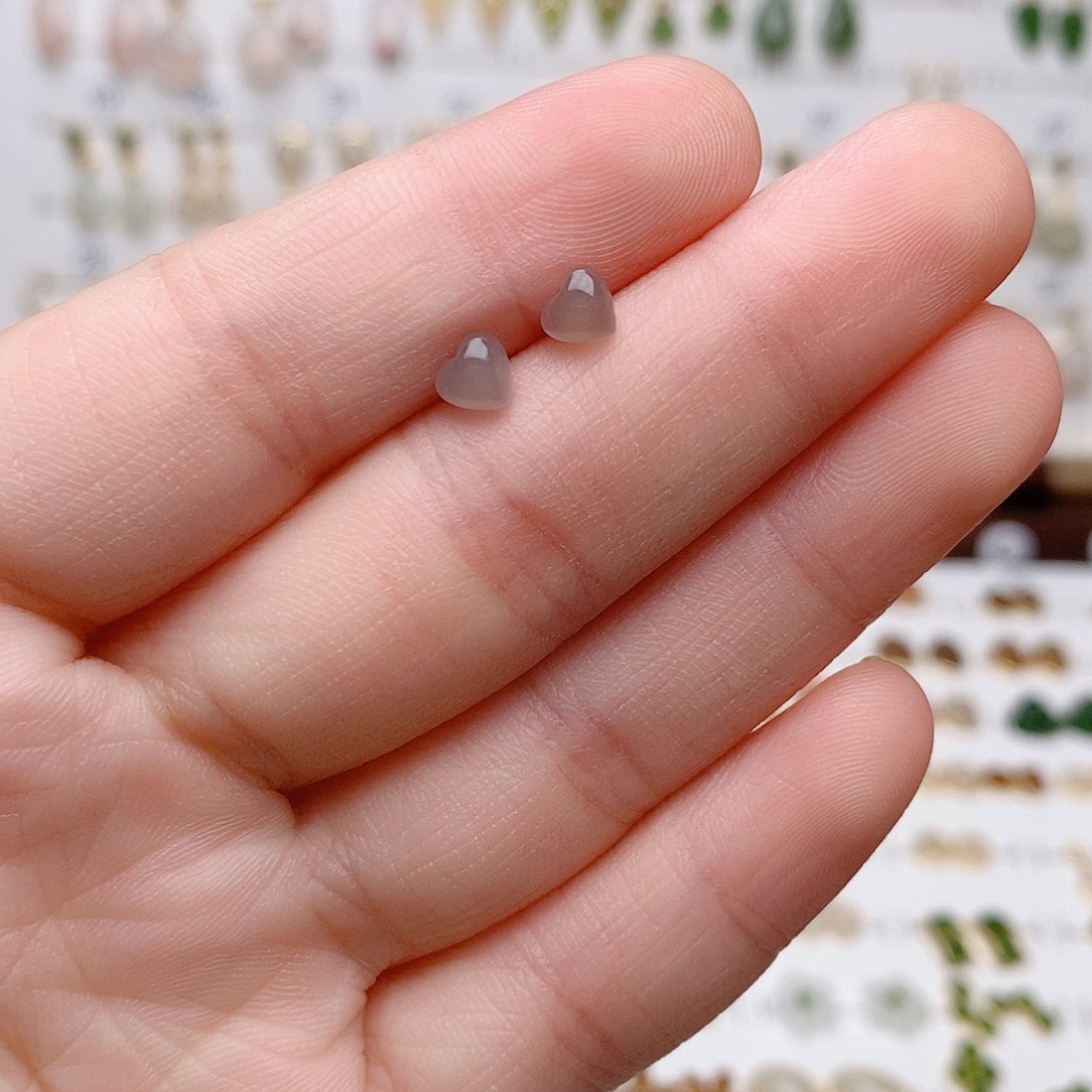 和田玉银S925镶嵌耳饰