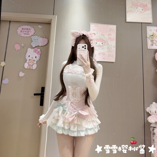 【元气喵】手作系列默认微瑕 雪雪樱桃酱 乖乖软妹小裙子
