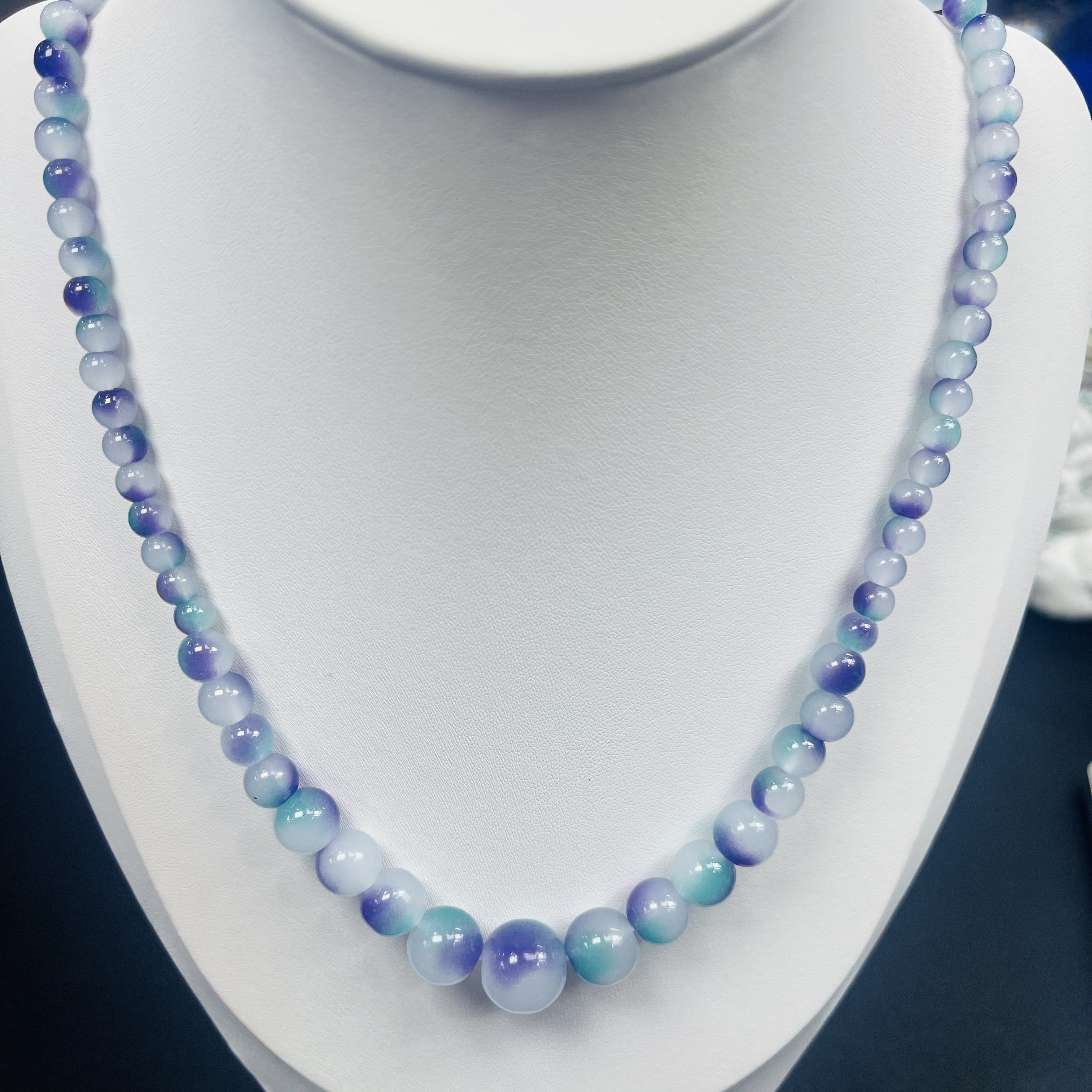 【福满满珠宝】FU012-精美 Diy-蓝紫塔链项链-多样性发其一