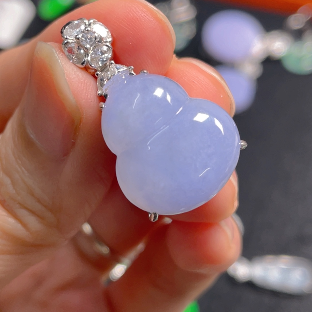 翡翠银S925镶嵌吊坠(不含链)