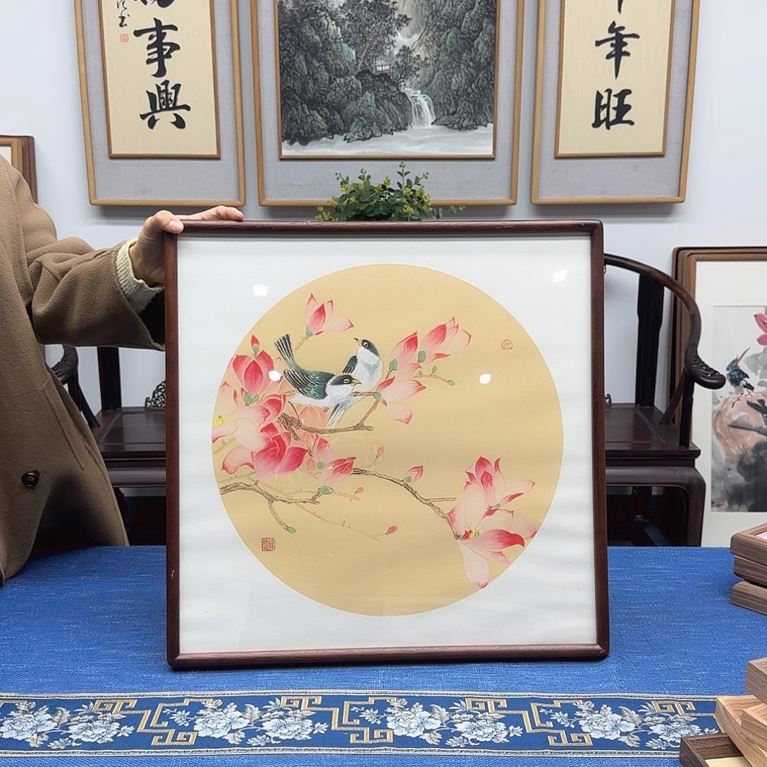 国画徐然玉兰花52*52