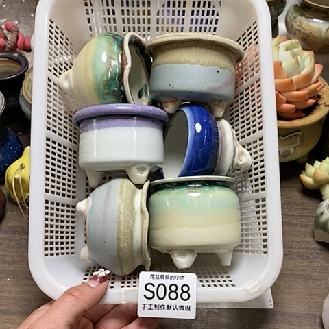 紫砂花盆088微瑕品口径5到6左右