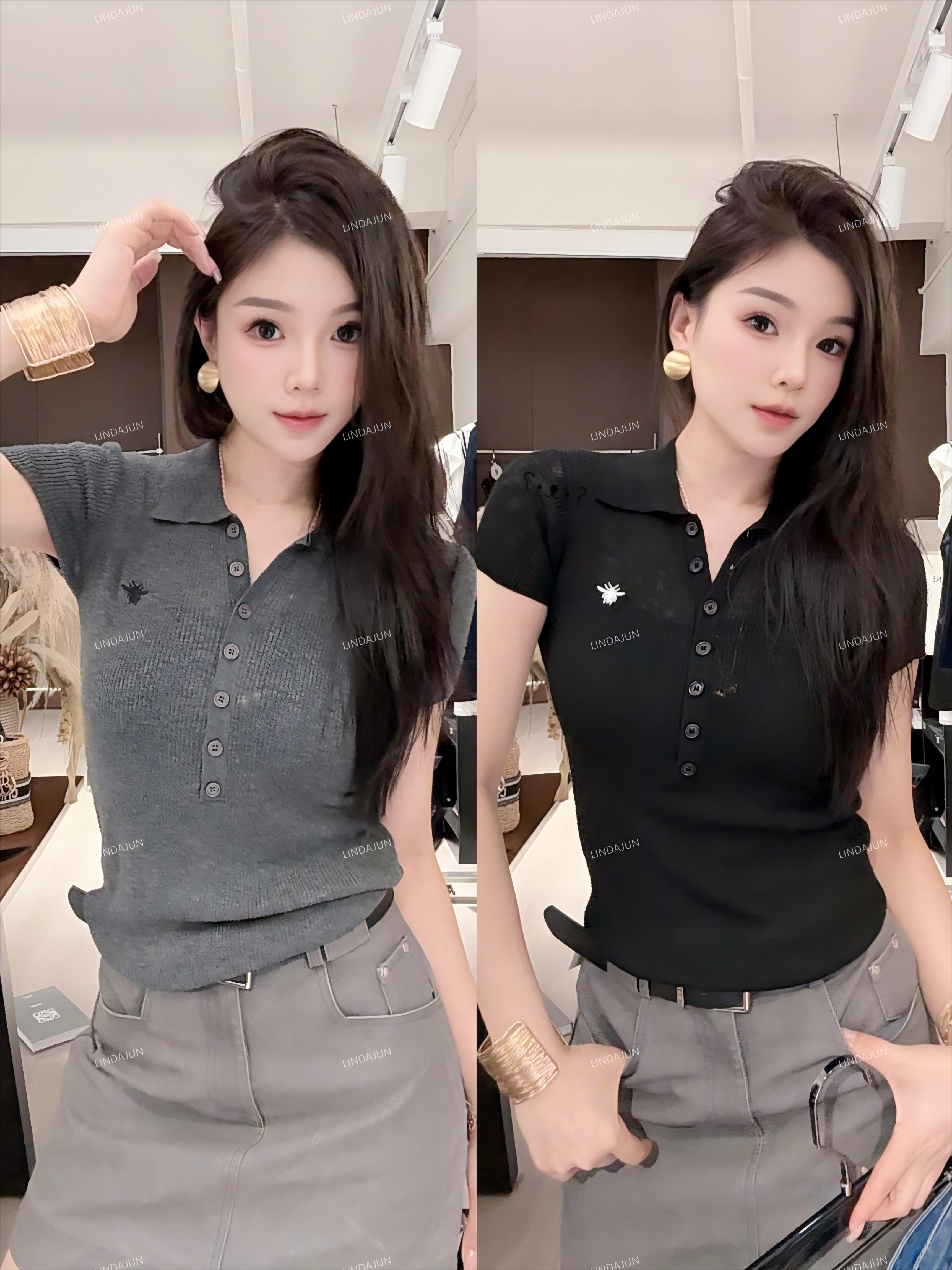 大君君 新款夏季休时尚闲通勤百搭显瘦设计师款针织上衣 SY077