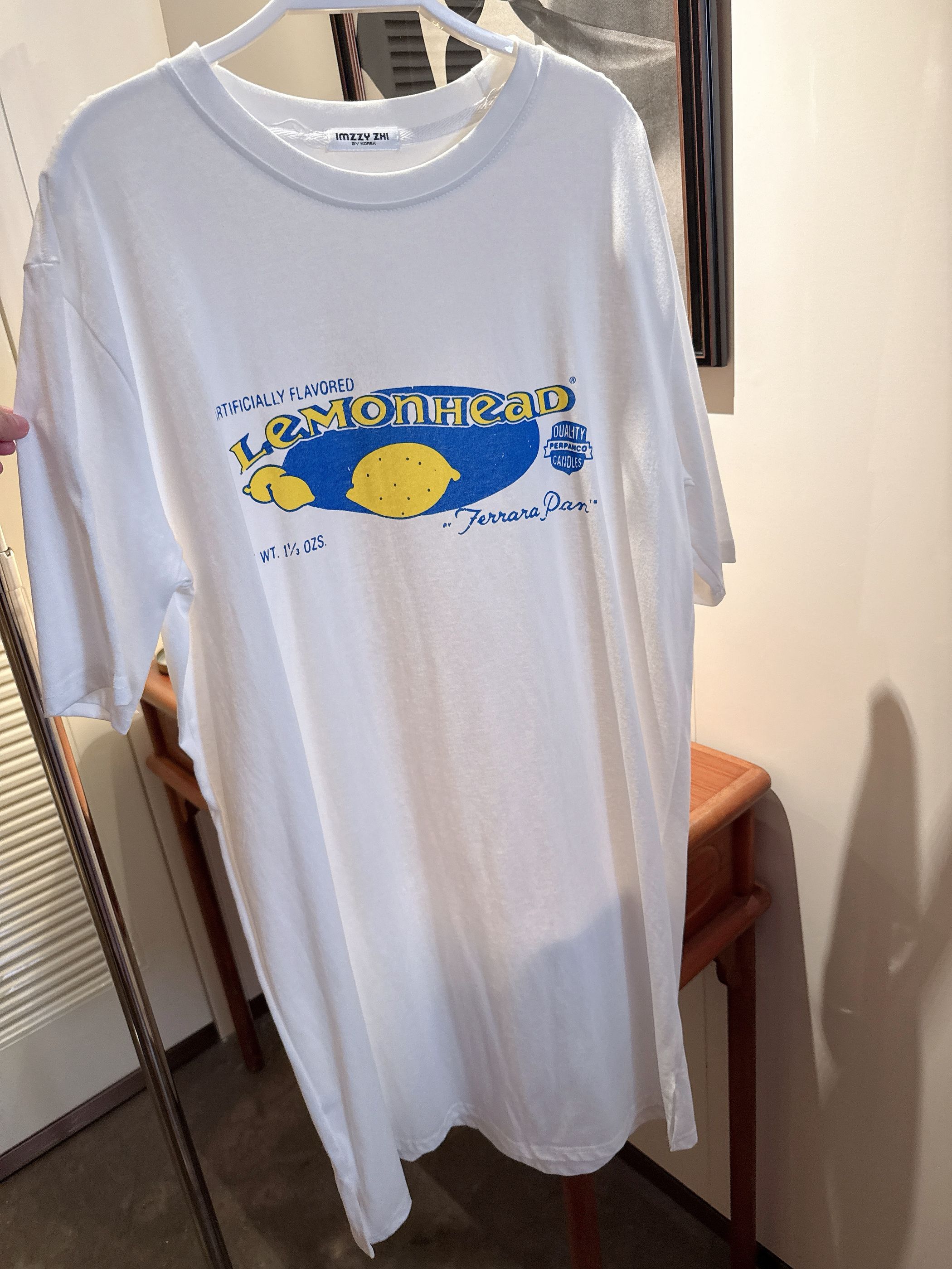 【张静芝】黄字母柠檬宽松连衣裙