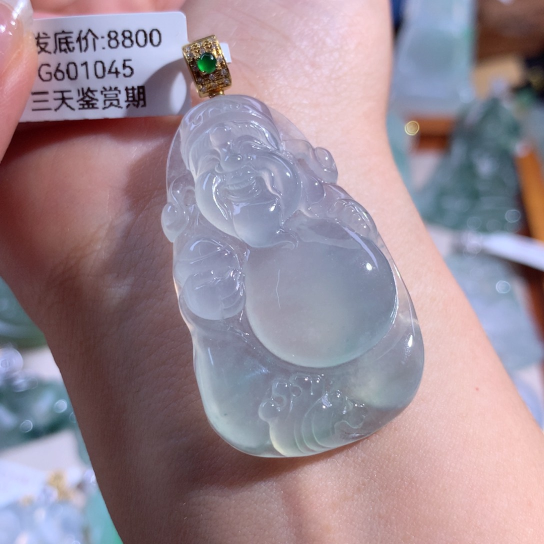翡翠颈饰18K金镶嵌财财