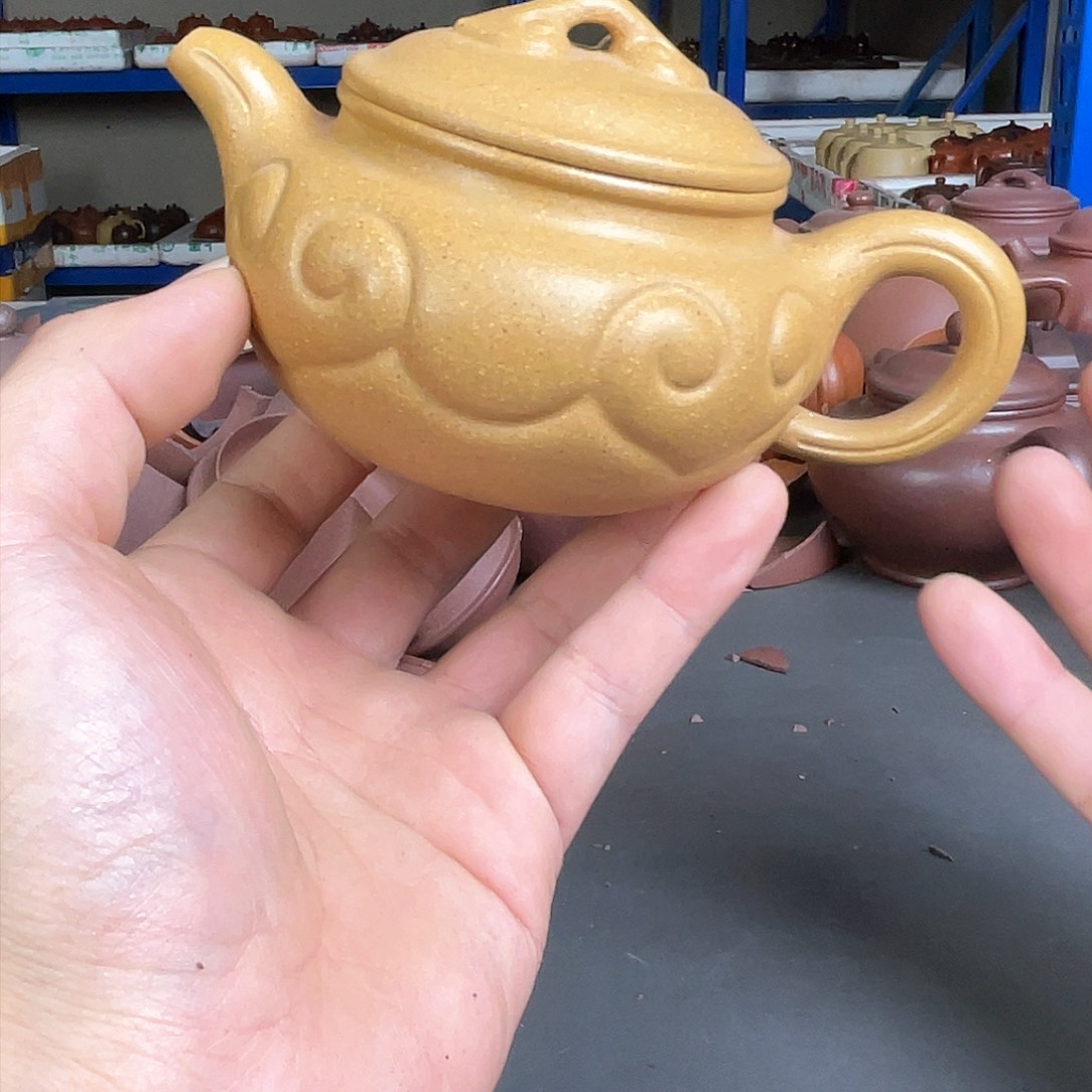茶壶紫砂张芳芳黄金段如意仿古
