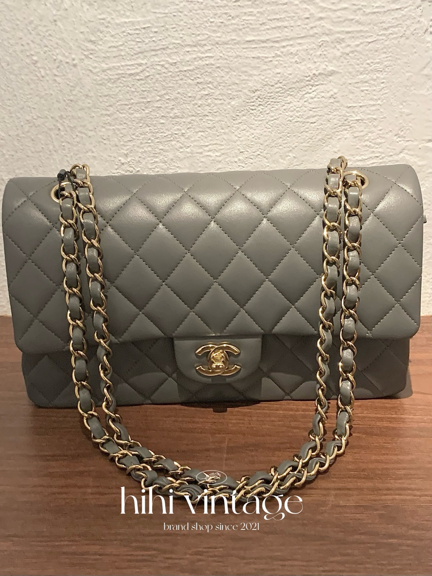 99新 Chanel/香奈儿 HIHI/22A深灰金中号CF 芯片款12292821