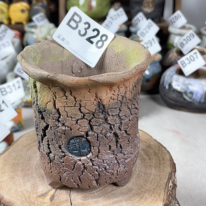 紫砂花盆孤品 不规则老桩 外口8.5